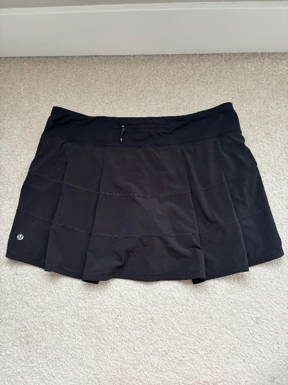 Lululemon Black Pleated Running Skirt Skort Built In Shorts Size 12